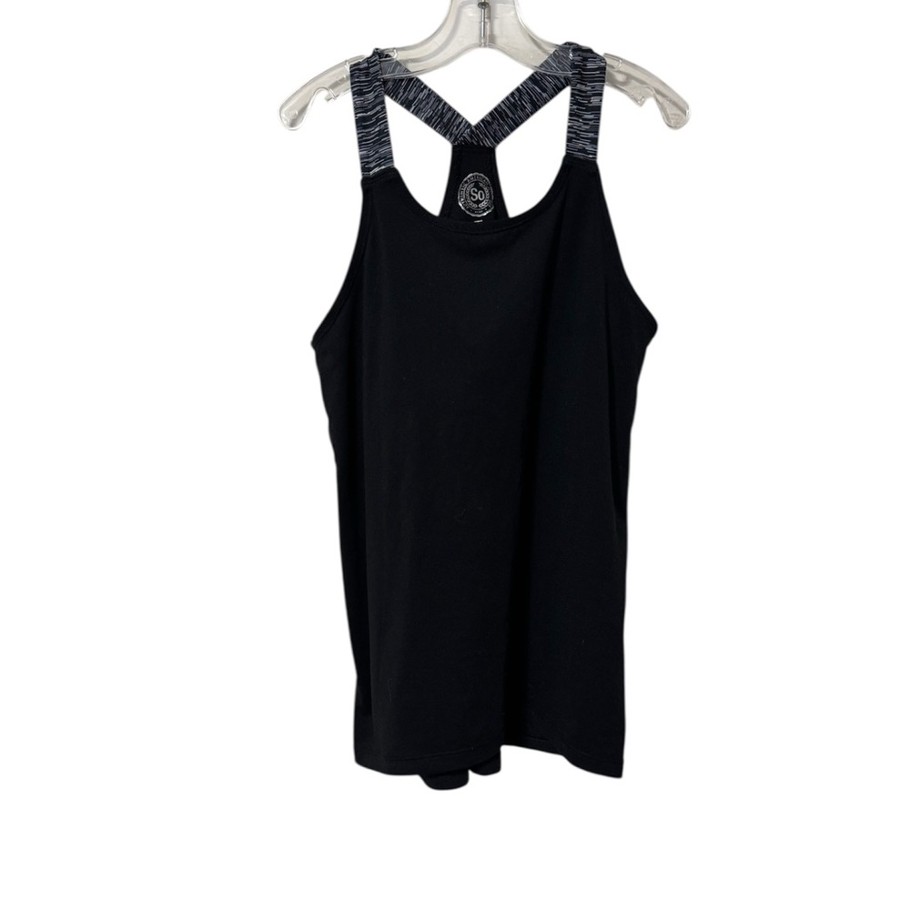 SO Black and Gray Racerback Tank Top Girls Size 10